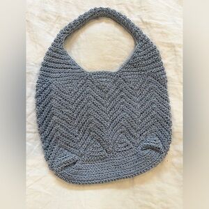 Baby blue woven purse